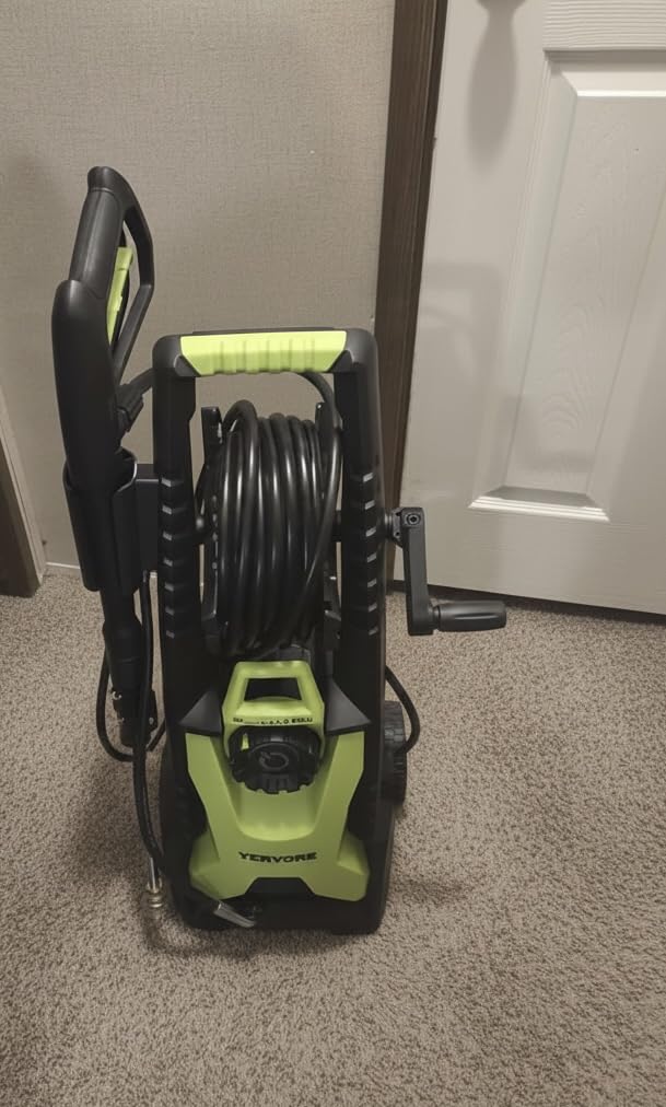 5000 Max Adjustable PSI Pressure Washer, 2 Max GPM Power Washer with 33 FT Hose Reel, Steel Wand, 500ml Foam Cannon, 4-Nozzle Set, Electric Pressure Washer for Cars, Fences, Patios - Customer Photo 1