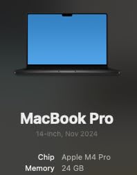Apple 2024 MacBook Pro Laptop with M4 Pro, (12-core CPU / 16 GPU): Built for Apple Intelligence, 14.2-inch Liquid Retina XDR Display, 24GB Unified Memory, 512GB SSD Storage, Space Black Customer Review Apple 2024 MacBook Pro Laptop with M4 Pro, (12-core CPU / 16 GPU): Built for Apple Intelligence, 14.2-inch Liquid Retina XDR Display, 24GB Unified Memory, 512GB SSD Storage, Space Black - Customer Photo 4