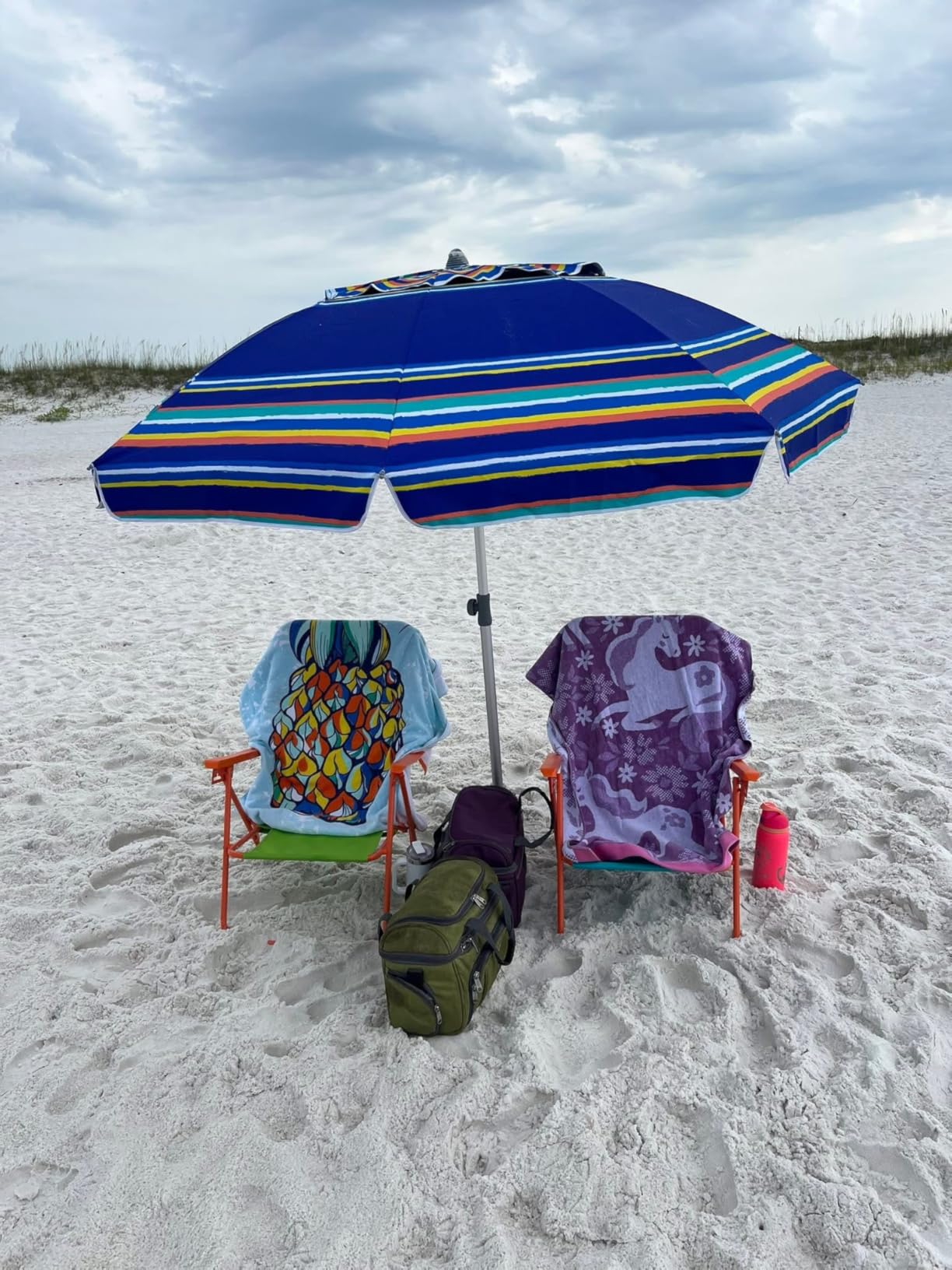 AMMSUN 7ft Heavy Duty High Wind Beach Umbrella Parasols with sand anchor & Tilt Sun Shelter, UV 50+ Protection Outdoor Sunshade Umbrellas Carry Bag for Patio Garden Pool Backyard Multicolor Customer Review AMMSUN 7ft Heavy Duty High Wind Beach Umbrella Parasols with sand anchor & Tilt Sun Shelter, UV 50+ Protection Outdoor Sunshade Umbrellas Carry Bag for Patio Garden Pool Backyard Multicolor - Customer Photo 1