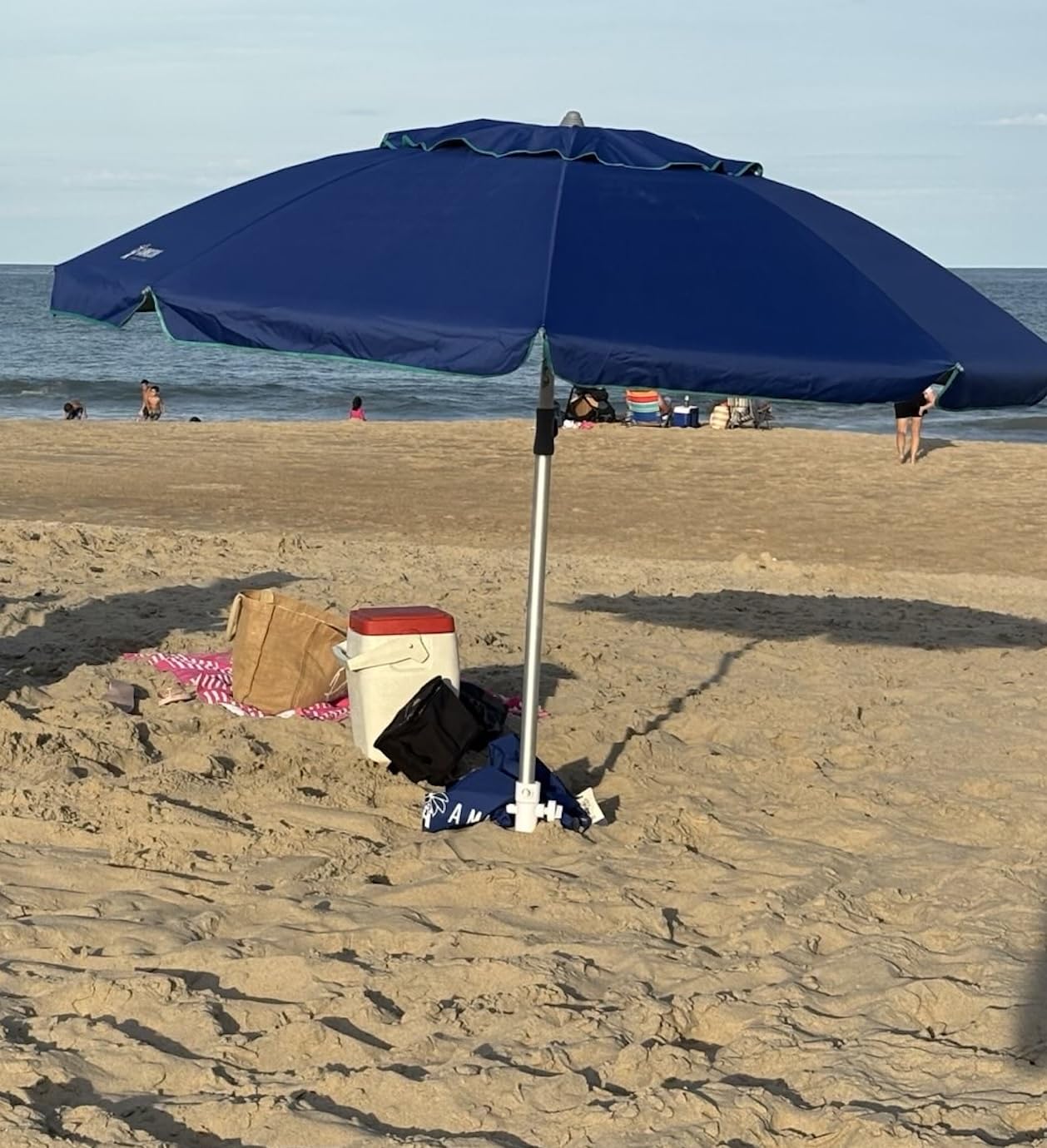 AMMSUN 7ft Heavy Duty High Wind Beach Umbrella Parasols with sand anchor & Tilt Sun Shelter, UV 50+ Protection Outdoor Sunshade Umbrellas Carry Bag for Patio Garden Pool Backyard Multicolor Customer Review AMMSUN 7ft Heavy Duty High Wind Beach Umbrella Parasols with sand anchor & Tilt Sun Shelter, UV 50+ Protection Outdoor Sunshade Umbrellas Carry Bag for Patio Garden Pool Backyard Multicolor - Customer Photo 2