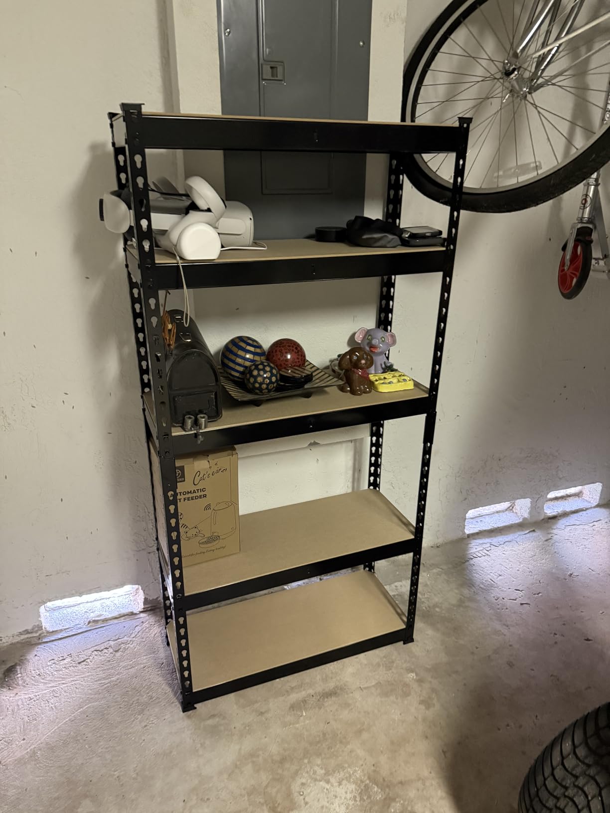 SONGMICS 5-Tier Storage Shelves, Load 2310 lb, Garage Storage, Boltless Assembly, Adjustable Shelving Unit, 11.8 x 29.5 x 59.1 Inches, for Study Shed Basement, Black and Rustic Brown UGLR300B11 - Customer Photo 1