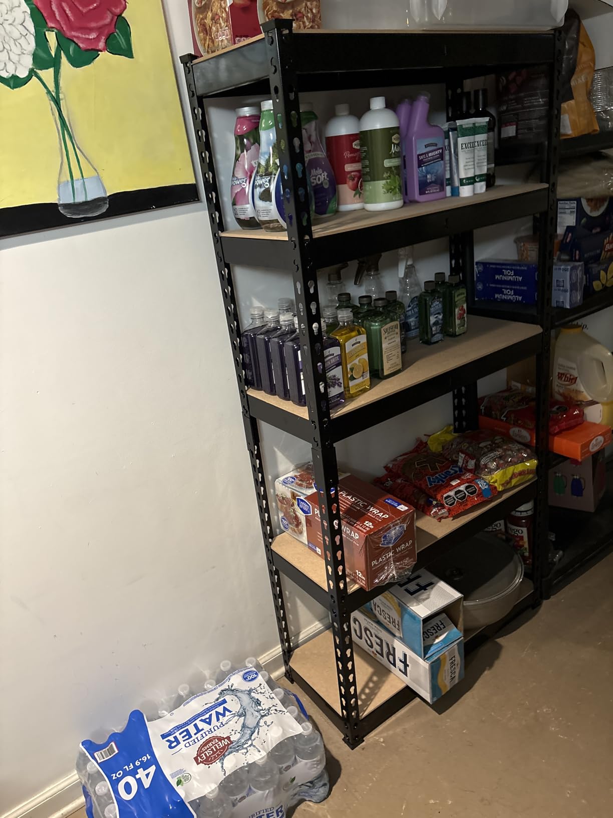 SONGMICS 5-Tier Storage Shelves, Load 2310 lb, Garage Storage, Boltless Assembly, Adjustable Shelving Unit, 11.8 x 29.5 x 59.1 Inches, for Study Shed Basement, Black and Rustic Brown UGLR300B11 - Customer Photo 2
