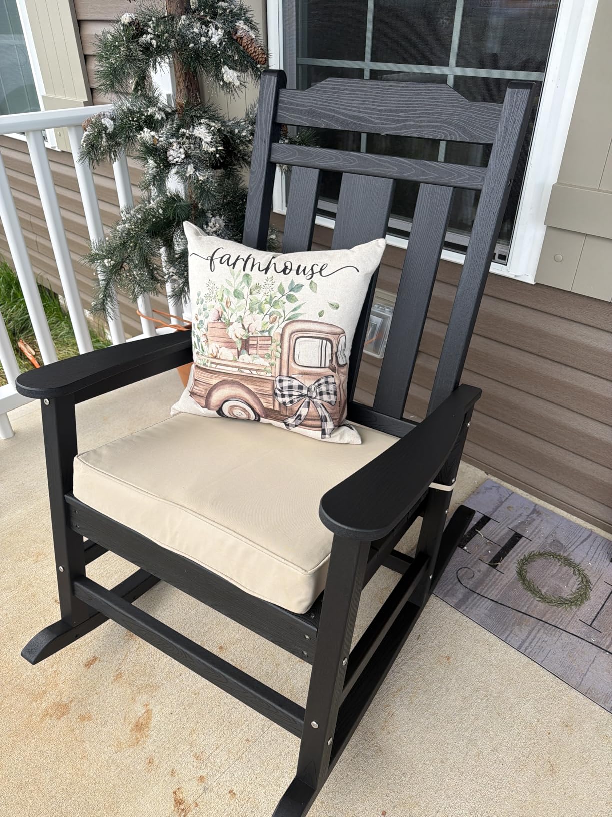 SERWALL Oversized Rocking Chair Outdoor, HDPE Outdoor Rocking Chair, Grey Customer Review SERWALL Oversized Rocking Chair Outdoor, HDPE Outdoor Rocking Chair, Grey - Customer Photo 1