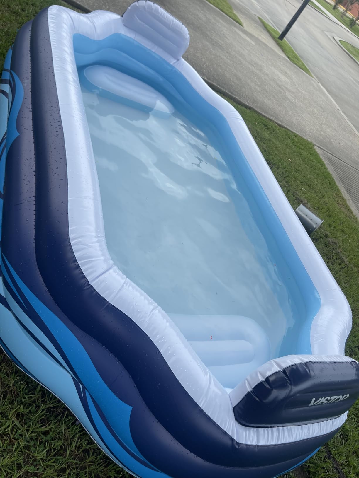 VISTOP Inflatable Pool for Kids & Adults | Oversized Thickened Large Swimming Pool with Seats and Backrests Family Summer Blow Up Water Pools - BPA-Free Backyard Water Park, Garden SPA Tub 120 inch - Customer Photo 2