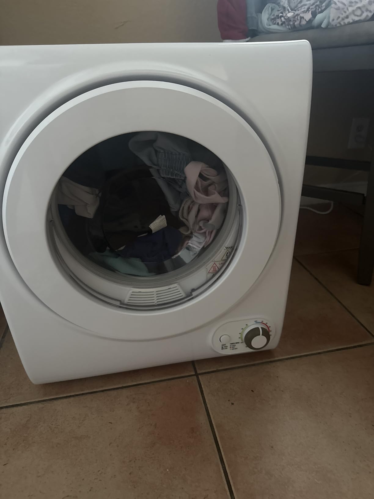 110V Portable Dryer – 850W Compact Clothes Dryer with 4 Automatic Drying Modes, Stainless Steel Tub, Simple Control Knob for Apartments, Dorms & Small Spaces - Customer Photo 1
