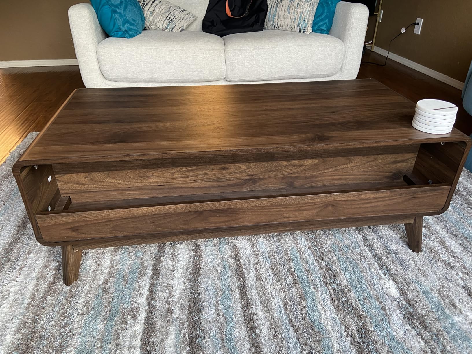 LuxenHome Coffee Table with Storage, 47 LuxenHome Coffee Table with Storage, 47
