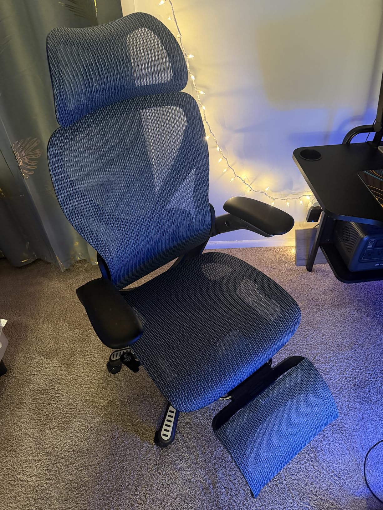 ELABEST X100 Ergonomic Mesh Office Chair with Footrest, Big and Tall Hone Desk Chair with 5D Flip-Up Arms, Adjustable 3D Lumbar Support,Gaming & Executive Computer Chairs for Long Hours(Midnight Mist) Customer Review ELABEST X100 Ergonomic Mesh Office Chair with Footrest, Big and Tall Hone Desk Chair with 5D Flip-Up Arms, Adjustable 3D Lumbar Support,Gaming & Executive Computer Chairs for Long Hours(Midnight Mist) - Customer Photo 2