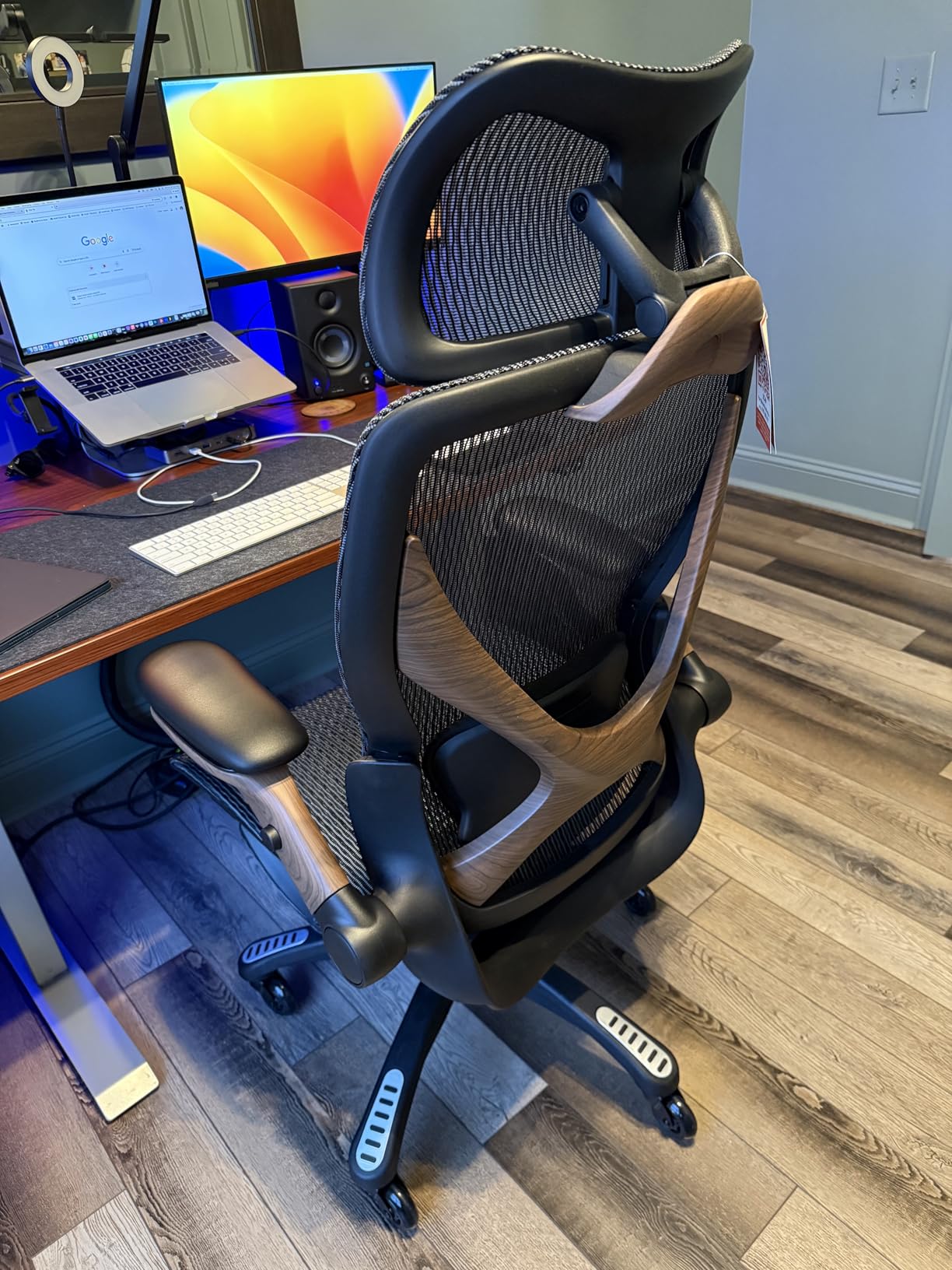 ELABEST X100 Ergonomic Mesh Office Chair with Footrest, Big and Tall Hone Desk Chair with 5D Flip-Up Arms, Adjustable 3D Lumbar Support,Gaming & Executive Computer Chairs for Long Hours(Midnight Mist) Customer Review ELABEST X100 Ergonomic Mesh Office Chair with Footrest, Big and Tall Hone Desk Chair with 5D Flip-Up Arms, Adjustable 3D Lumbar Support,Gaming & Executive Computer Chairs for Long Hours(Midnight Mist) - Customer Photo 5