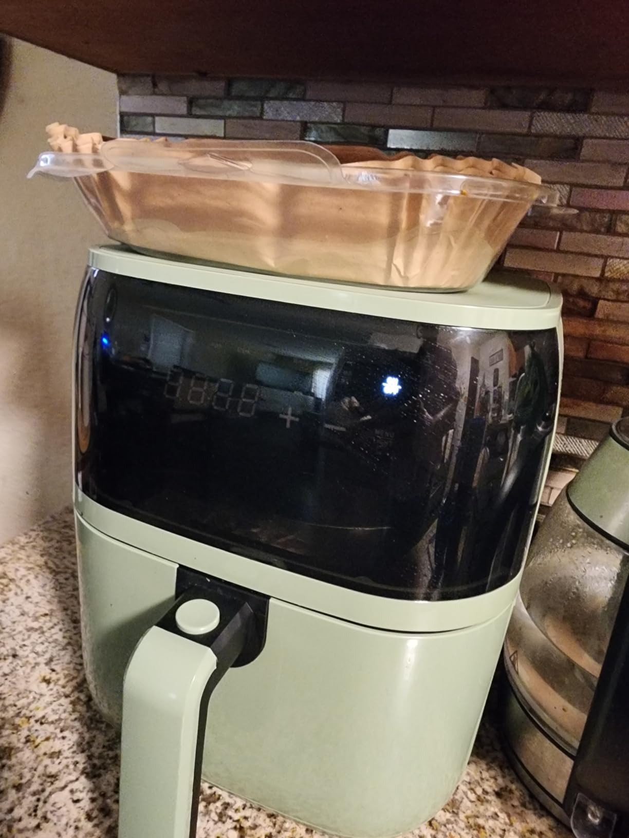 GreenLife Compact Electric Air Fryer Oven, 5.3 QT, PFAS-Free Ceramic Nonstick Drawer, 8 One Touch Digital Display, Easy View Window, Auto Shut-Off Timer, Dishwasher Safe Parts, 1500 Watts, Sage Customer Review GreenLife Compact Electric Air Fryer Oven, 5.3 QT, PFAS-Free Ceramic Nonstick Drawer, 8 One Touch Digital Display, Easy View Window, Auto Shut-Off Timer, Dishwasher Safe Parts, 1500 Watts, Sage - Customer Photo 1
