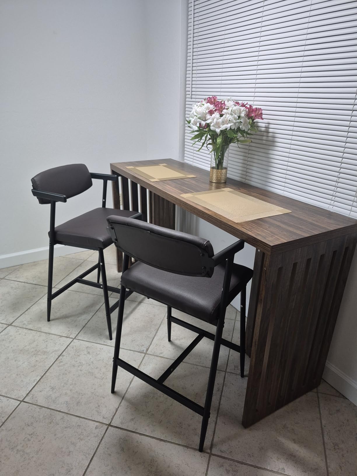 IDEALHOUSE Counter Height Bar Stools Set of 2 With Arms, 26