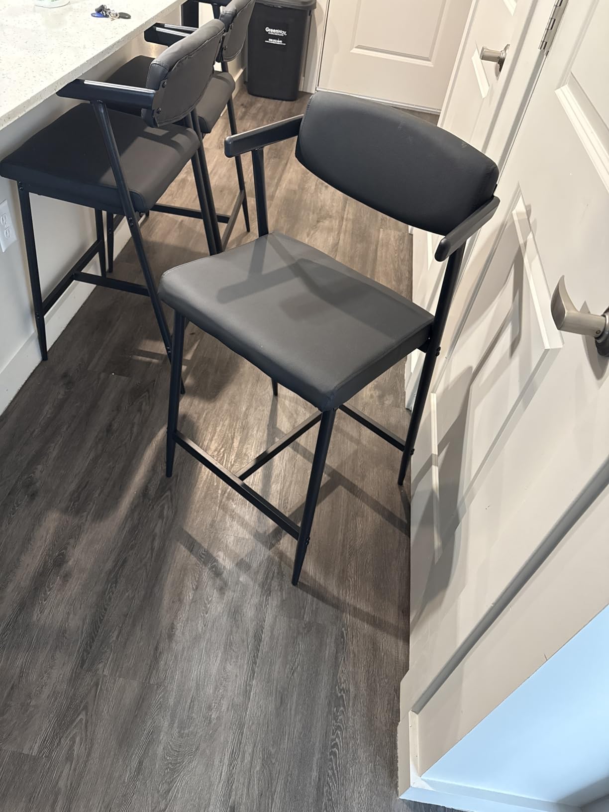 IDEALHOUSE Counter Height Bar Stools Set of 2 With Arms, 26