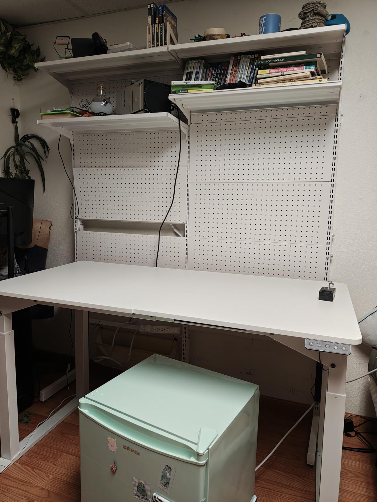 SANODESK 4-Leg Standing Desk, Electric Height Adjustable Desk with Memory Presets for Home Office, Stand up Desk Computer Workstation, 78x32 Inches White - Customer Photo 1