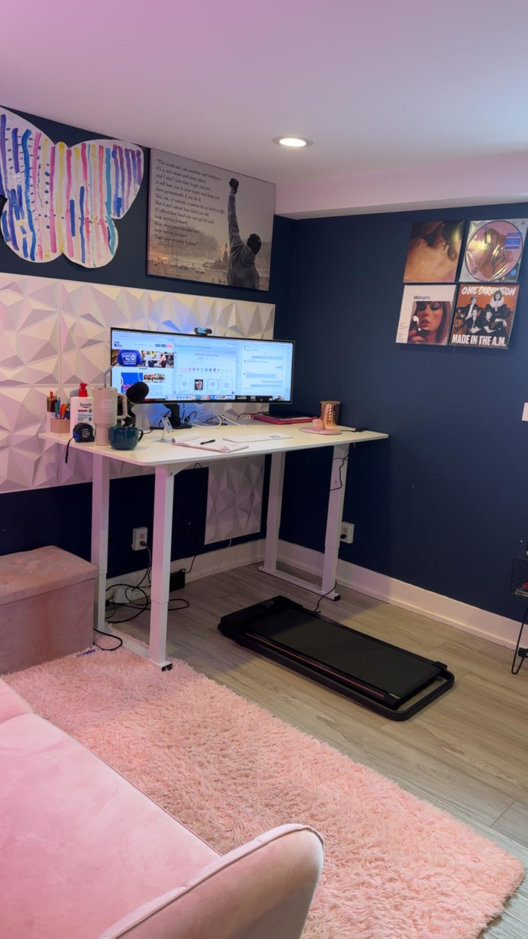 SANODESK 4-Leg Standing Desk, Electric Height Adjustable Desk with Memory Presets for Home Office, Stand up Desk Computer Workstation, 78x32 Inches White - Customer Photo 2