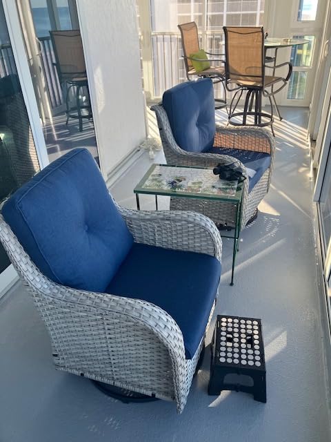 Outdoor Furniture Sectional Sofa L Shaped Couch - Patio Wicker Set with 2 Swivel Glider Chairs, 8 Piece Rattan Patio Conversation Sets with Beige Cushion for Deck Backyard Sunroom Beige Cushion Customer Review Outdoor Furniture Sectional Sofa L Shaped Couch - Patio Wicker Set with 2 Swivel Glider Chairs, 8 Piece Rattan Patio Conversation Sets with Beige Cushion for Deck Backyard Sunroom Beige Cushion - Customer Photo 2