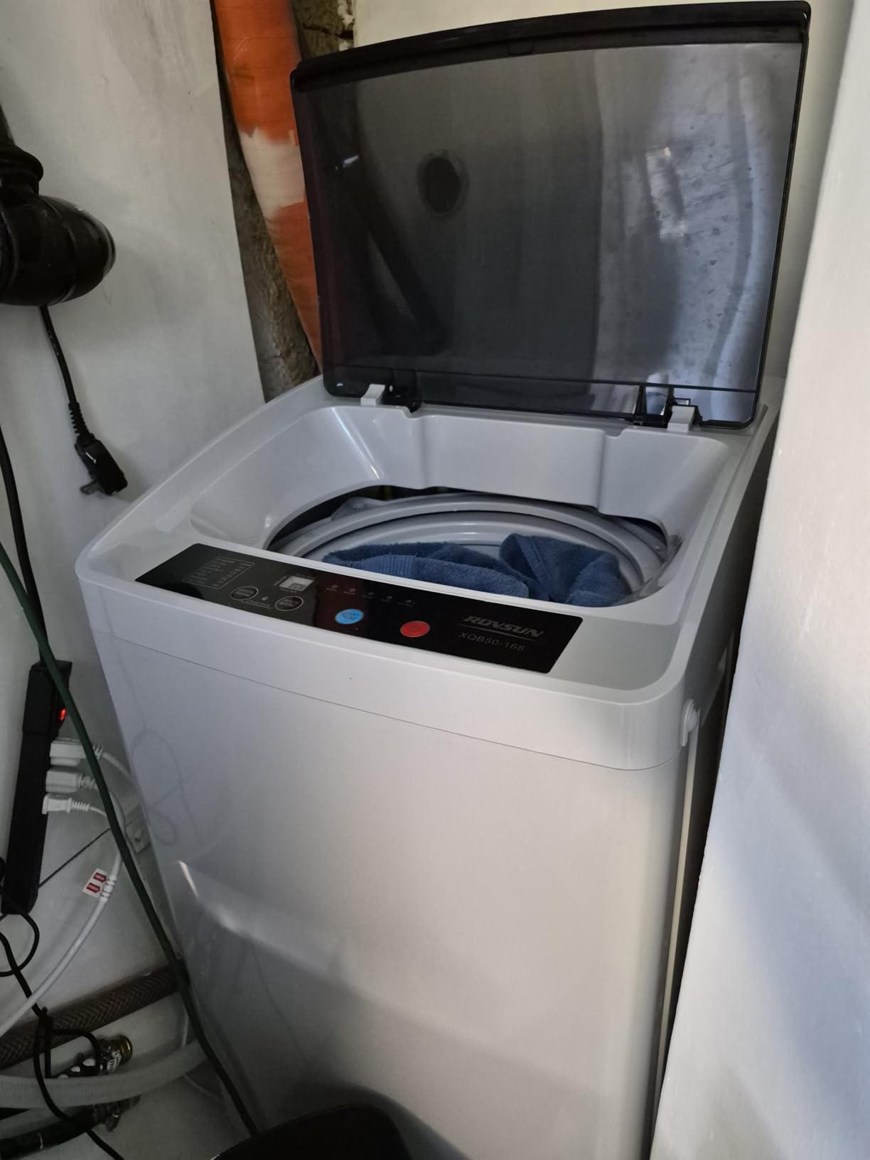 ROVSUN 25LBS Portable Washing Machine, Full-Automatic Electric Laundry Machine with Stainless Steel Drum, Compact Washer and Spin Dryer Combo with Drain Pump - Customer Photo 4