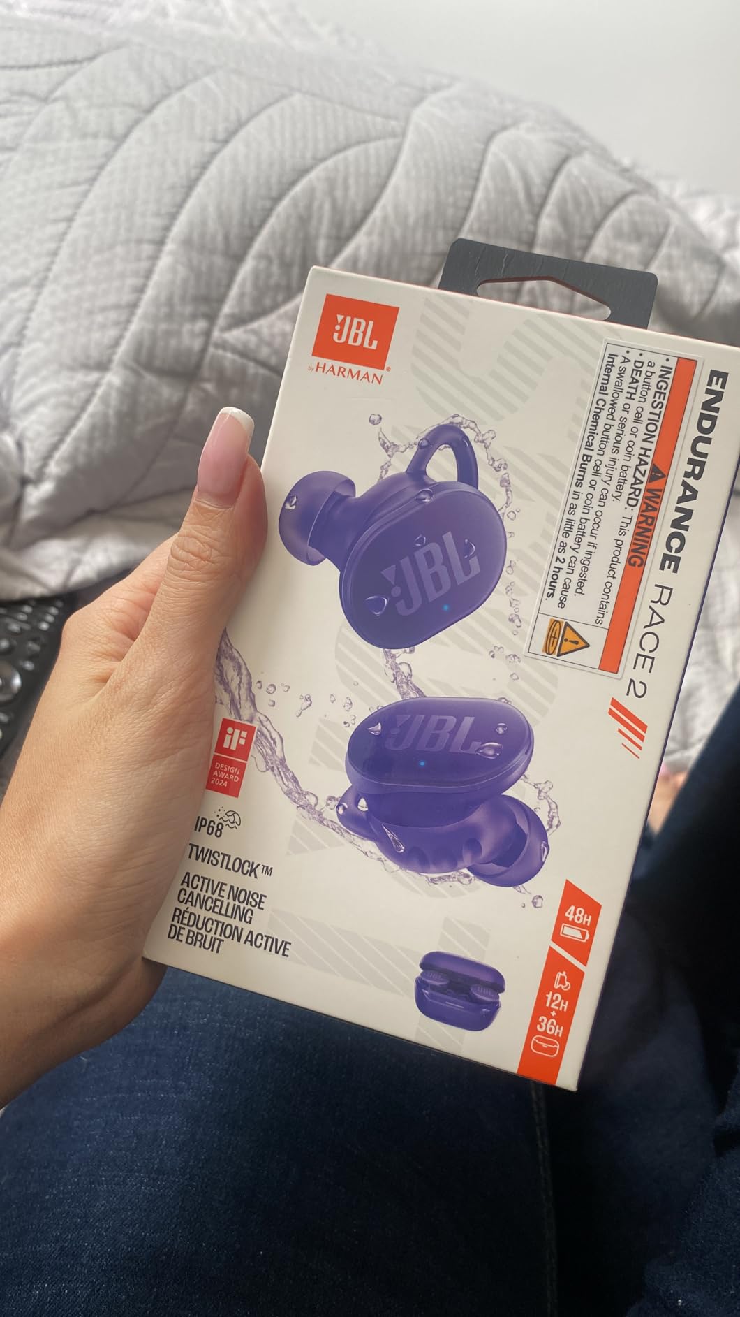 JBL Endurance Race 2 - Waterproof (IP68) Sports True Wireless Earbuds with 4 mics for Crisp, Clear Calls, JBL Pure Bass Sound, 48Hrs of Playback, Plus Speed Charging & Active Noise Cancelling (Black) - Customer Photo 4