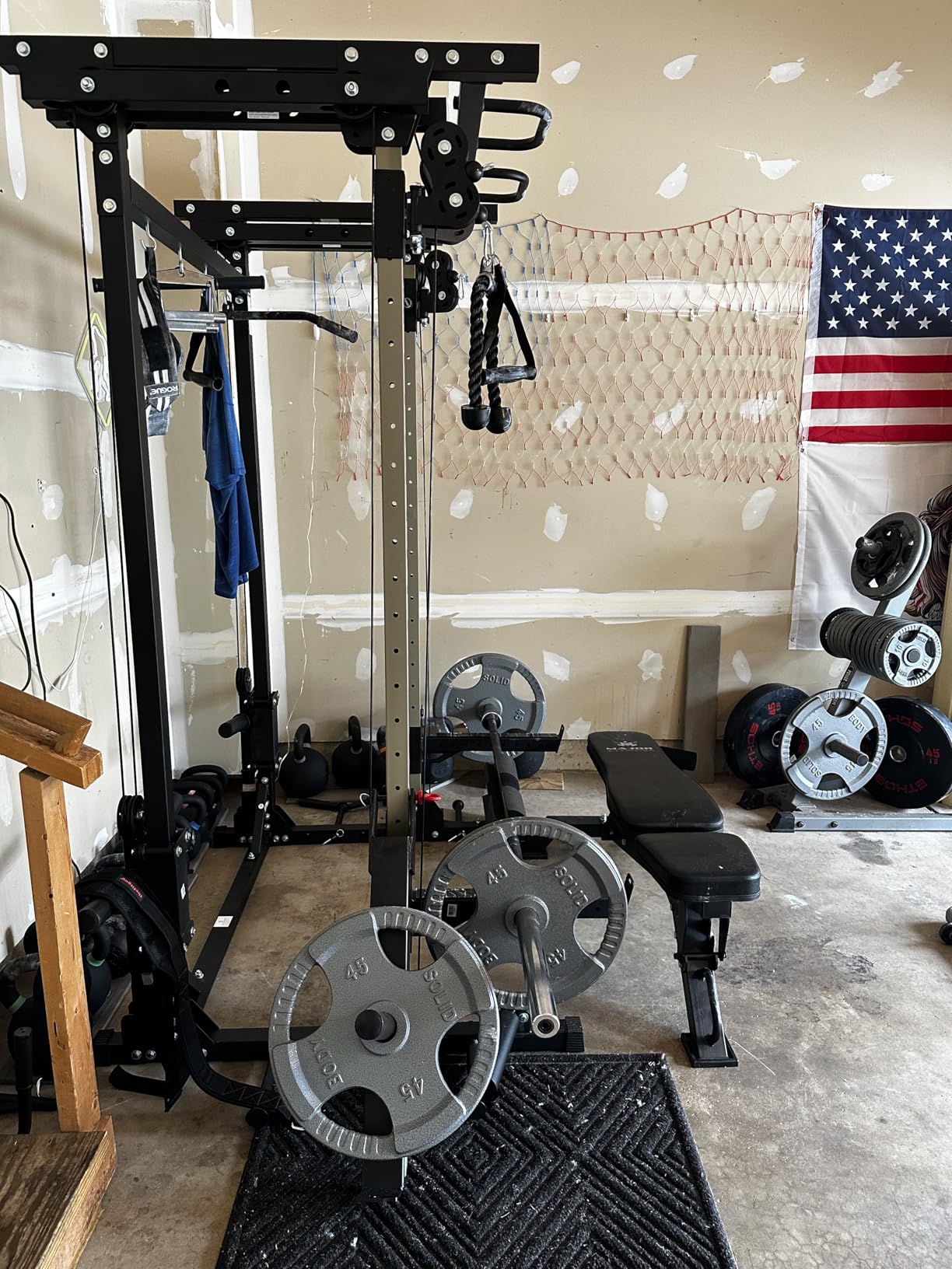 MAJOR FITNESS Drone3 Power Rack, 2500lbs Multi-Function Home Gym Squat Rack with Dual Pulley System, Pull-Up Bar & J-Hooks, Heavy-Duty Steel Frame for Maximum Stability & Strength Training Customer Review MAJOR FITNESS Drone3 Power Rack, 2500lbs Multi-Function Home Gym Squat Rack with Dual Pulley System, Pull-Up Bar & J-Hooks, Heavy-Duty Steel Frame for Maximum Stability & Strength Training - Customer Photo 2