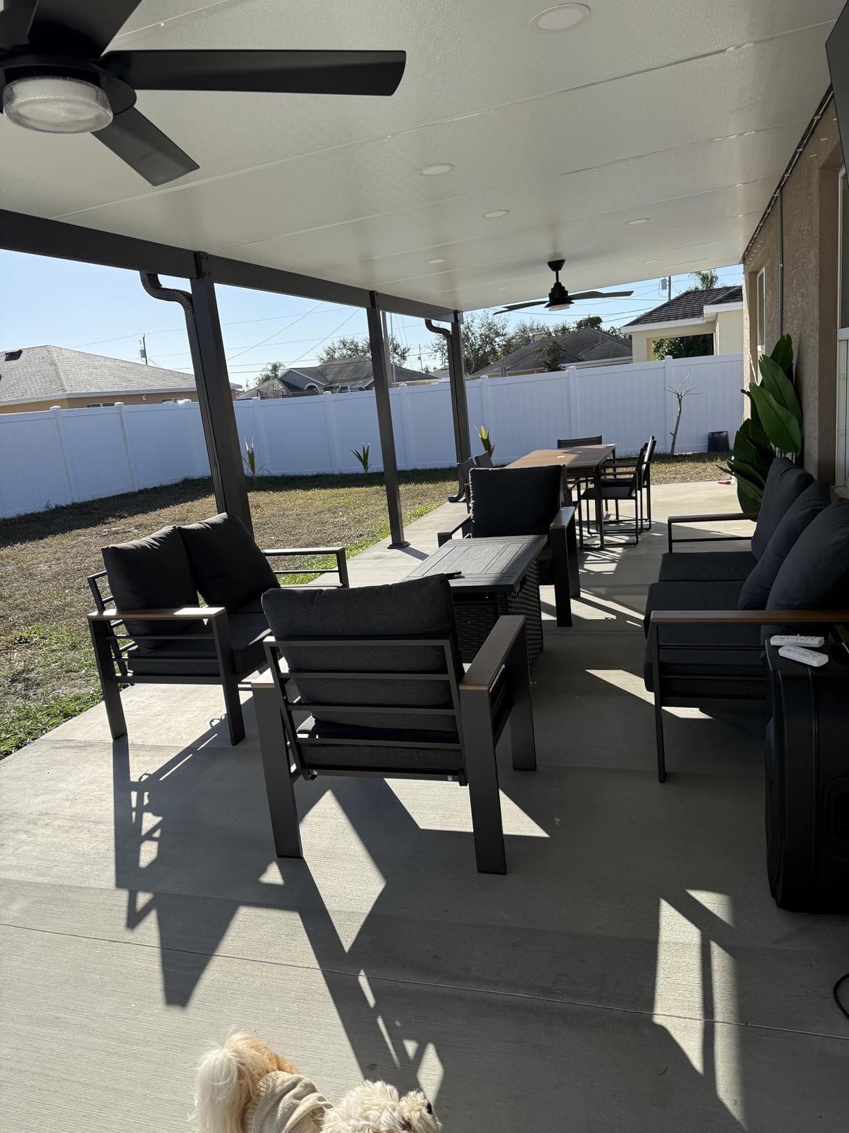 Aoxun Aluminum Outdoor Patio Furniture Set, 5 Seats Outdoor Sectional with Coffee Table, Patio Conversation Sets with Upgraded Armrests and Cushions customer photo 2