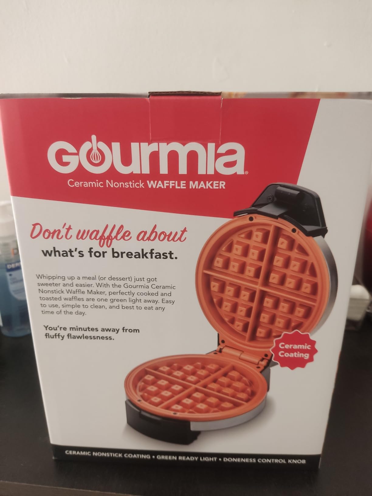 Gourmia Belgian Waffle Maker – Compact Design with Upright Storage, Adjustable Browning, and Easy-Clean Nonstick Ceramic Plates, Stainless Steel Customer Review Gourmia Belgian Waffle Maker – Compact Design with Upright Storage, Adjustable Browning, and Easy-Clean Nonstick Ceramic Plates, Stainless Steel - Customer Photo 2