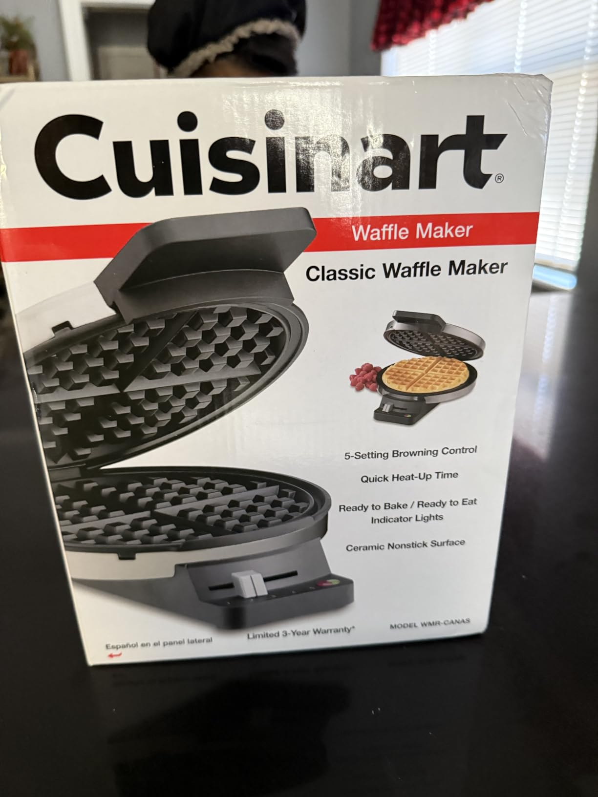 Cuisinart Waffle Maker, 1250W Round Classic Waffle Iron, 5-Setting Adjustable Browning Control, WMR-CANAS, Brushed Stainless customer photo 1