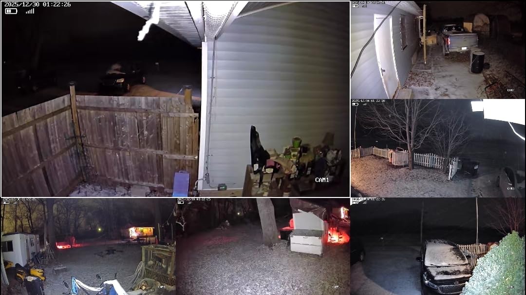 Hiseeu Solar Security Cameras Wireless Outdoor, 4 Cam-Kit, No Subscription, Expandable to 10CH, Wireless Home Security Camera System with 2K Color Night Vision, PIR/AI Detection, IP66, 2.4G & 5G WiFi - Customer Photo 1
