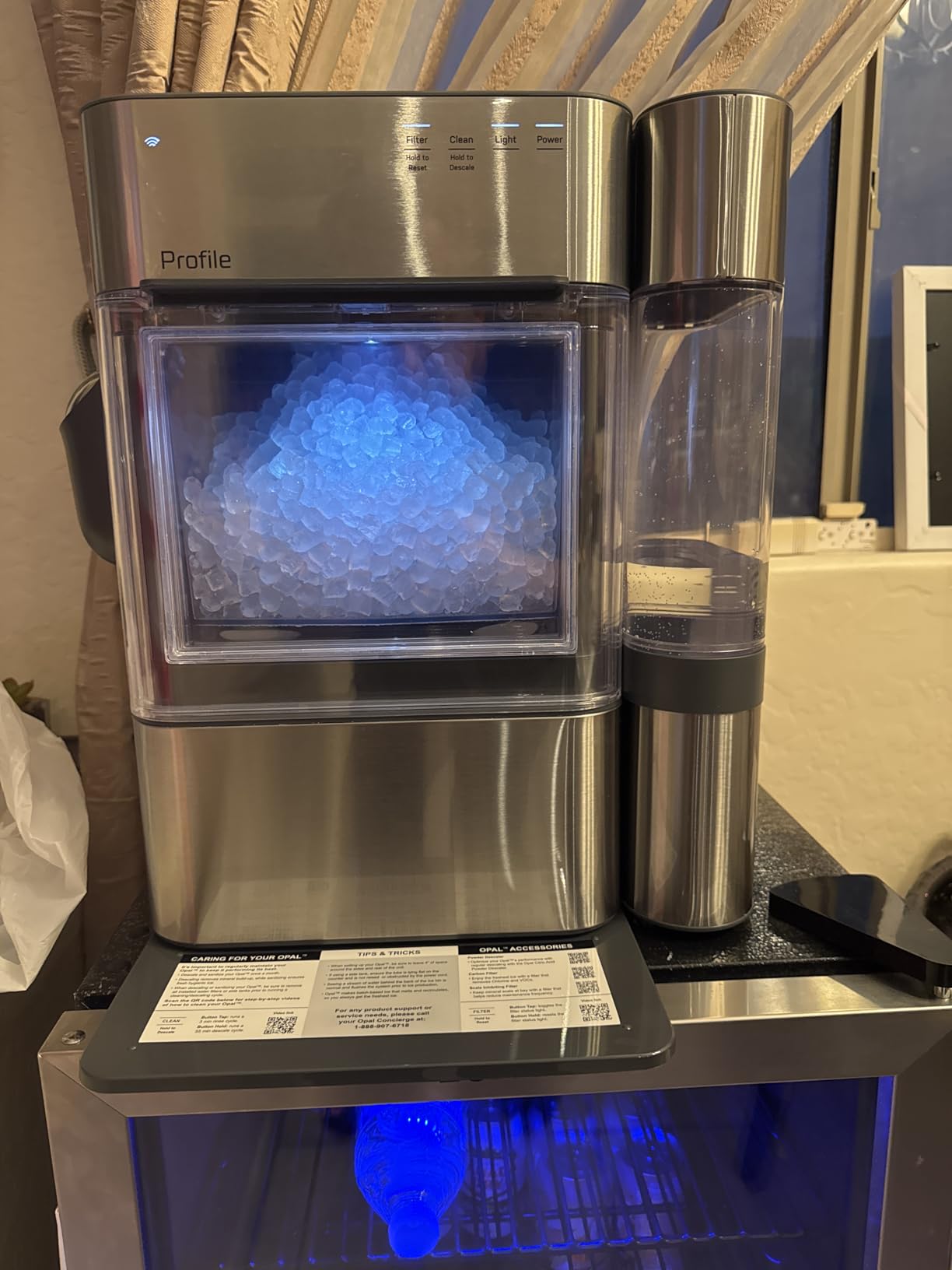 GE Profile Opal 2.0 Ultra Nugget Ice Maker with .75 Gallon Side Tank and Scale Inhibiting Filter, Scoop Included, 38 lbs in 24 Hours, Pellet Ice Machine with WiFi & Smart Connected, Stainless Steel customer photo 1