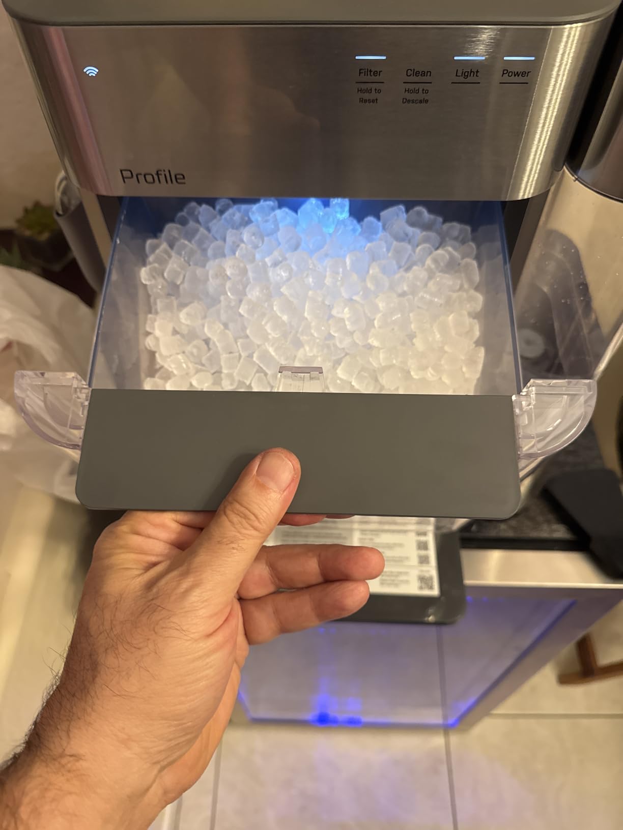 GE Profile Opal 2.0 Ultra Nugget Ice Maker with .75 Gallon Side Tank and Scale Inhibiting Filter, Scoop Included, 38 lbs in 24 Hours, Pellet Ice Machine with WiFi & Smart Connected, Stainless Steel customer photo 2