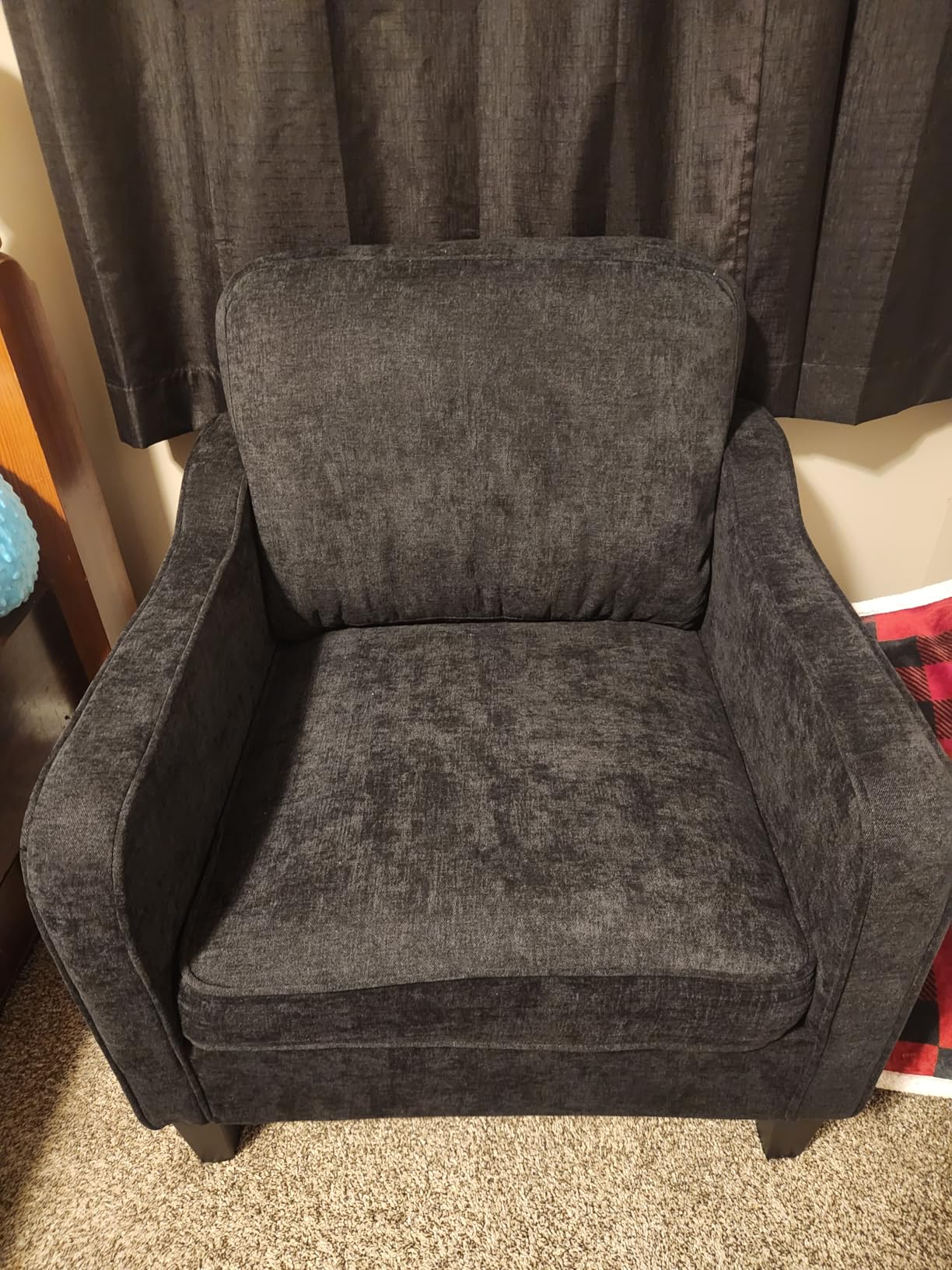 Accent Chair for Living Room, Mid Century Modern Reading Chair for Bedroom, Upholstered Armchair with Side Pockets, Comfy Single Sofa Side Chair for Office, Apartment, Small Room, Teal Green - Customer Photo 1