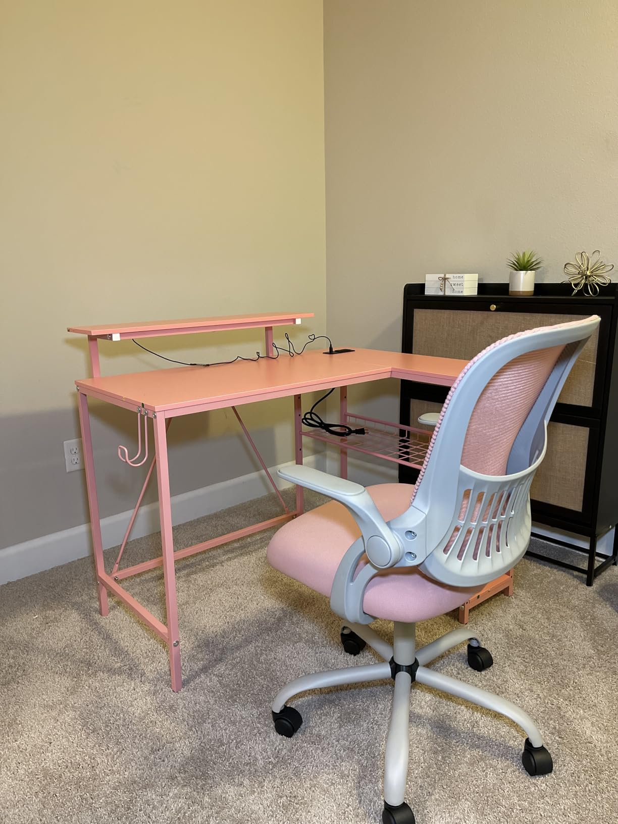 Sweetcrispy Office Computer Desk Chair, Ergonomic Mid-Back Mesh Rolling Work Swivel Task Chairs with Wheels, Comfortable Lumbar Support, Comfy Flip-up Arms for Home, Bedroom, Study, Student, Black Customer Review Sweetcrispy Office Computer Desk Chair, Ergonomic Mid-Back Mesh Rolling Work Swivel Task Chairs with Wheels, Comfortable Lumbar Support, Comfy Flip-up Arms for Home, Bedroom, Study, Student, Black - Customer Photo 3