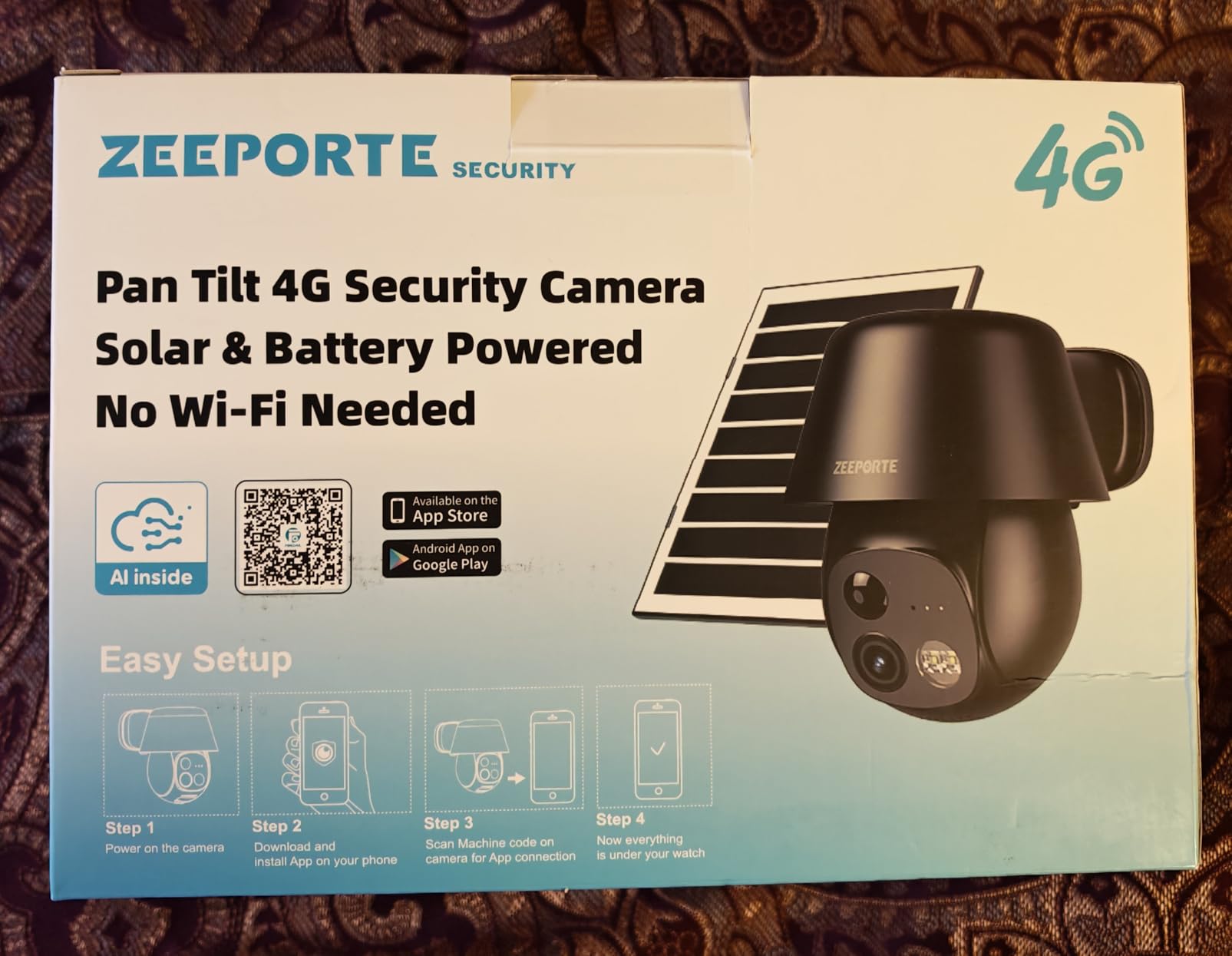 Solar Security Cameras Wireless Outdoor, 2K Pan/Tilt 360° View Solar/Battery Powered WiFi Cameras for Home Security with AI Motion Detection, Spotlight, 2-Way Audio, Siren, IP65, SD/Cloud Storage - Customer Photo 1