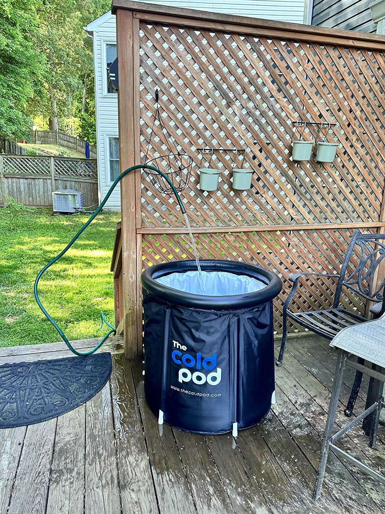 The Cold Pod XL Insulated Cold Plunge Tub Bundle - 116 Gallons Outdoor Ice Bath Tub with Chiller Compatible Thermal Cover - Portable at Home Icy Cold Tub for Athletes,Fitness Buff and Health Junkie - Customer Photo 2