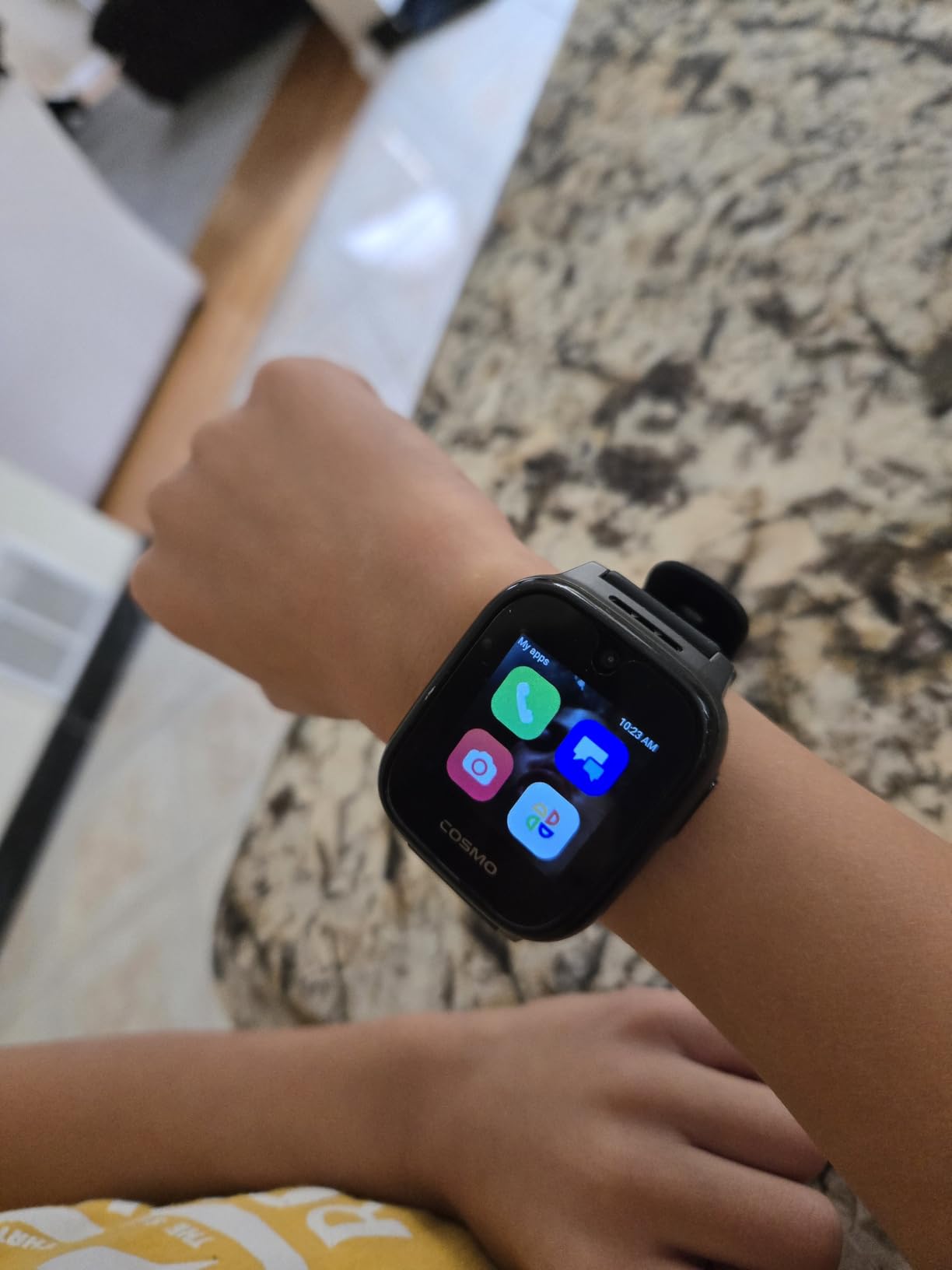 JrTrack 5 Kids Smart Watch by Cosmo | Best Kid-Safe Phone Watch | Precision Real-Time GPS Tracking | Call, Text, Activity, School Settings | Spotify Music | Parental Controls | SOS & Safety Alerts - Customer Photo 1
