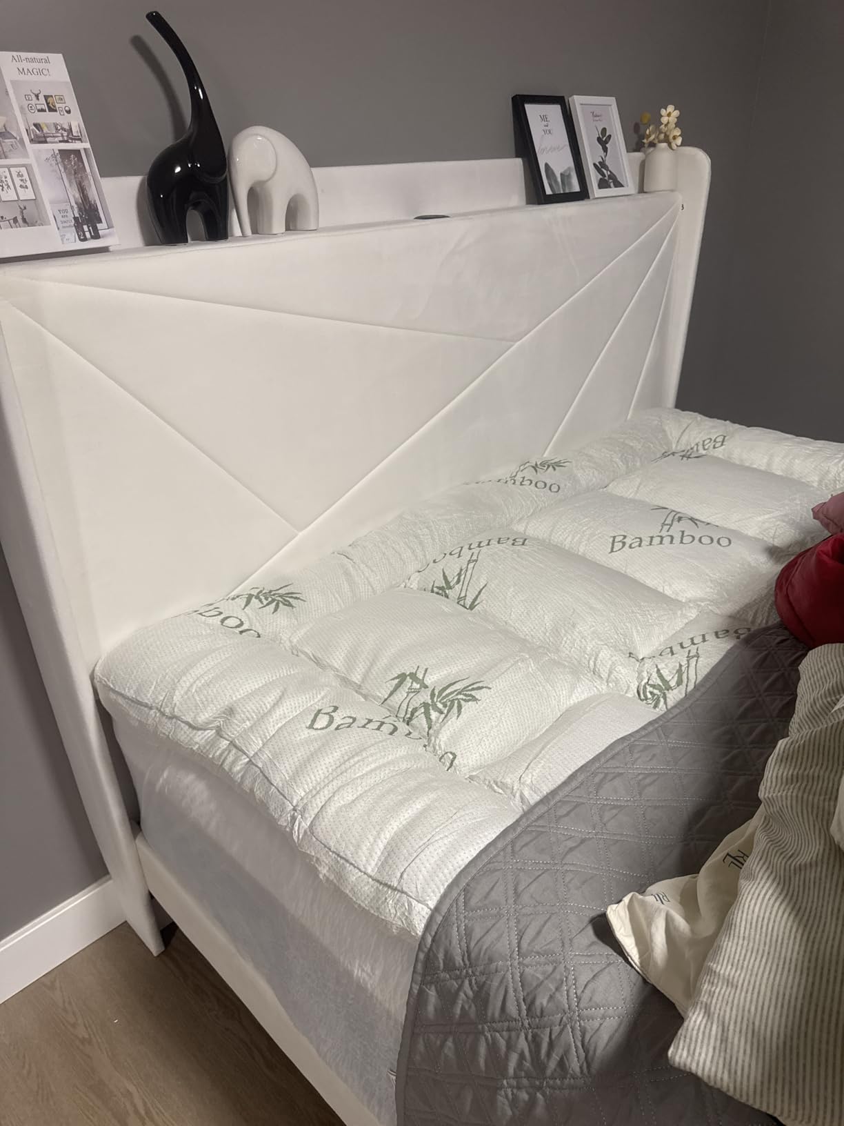 DOWNCOOL 3 Inch Queen Mattress Topper – Cooling Memory Foam Mattress Topper for Back Pain Relief, Bamboo Viscose Air Layer, 1700 GSM Fill, Deep Pocket Fits 8–21 Inch Customer Review DOWNCOOL 3 Inch Queen Mattress Topper – Cooling Memory Foam Mattress Topper for Back Pain Relief, Bamboo Viscose Air Layer, 1700 GSM Fill, Deep Pocket Fits 8–21 Inch - Customer Photo 4