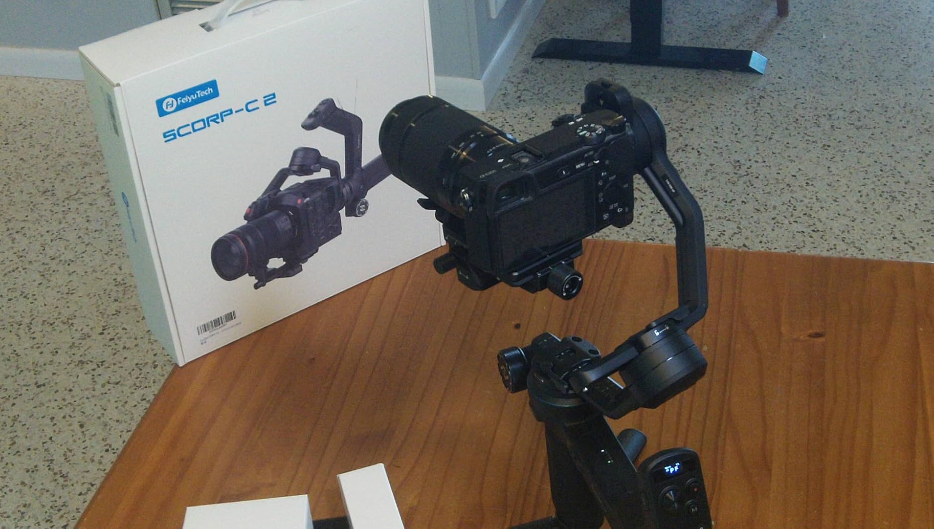 FeiyuTech SCORP-C2 3-Axis Gimbal Stabilizer with AI Tracking for DSLR, Mirrorless & Vlogging Camera, 7.72 lb (3.5 kg) Payload | Quick Landscape/Portrait Switch | Gesture Control Customer Review FeiyuTech SCORP-C2 3-Axis Gimbal Stabilizer with AI Tracking for DSLR, Mirrorless & Vlogging Camera, 7.72 lb (3.5 kg) Payload | Quick Landscape/Portrait Switch | Gesture Control - Customer Photo 1