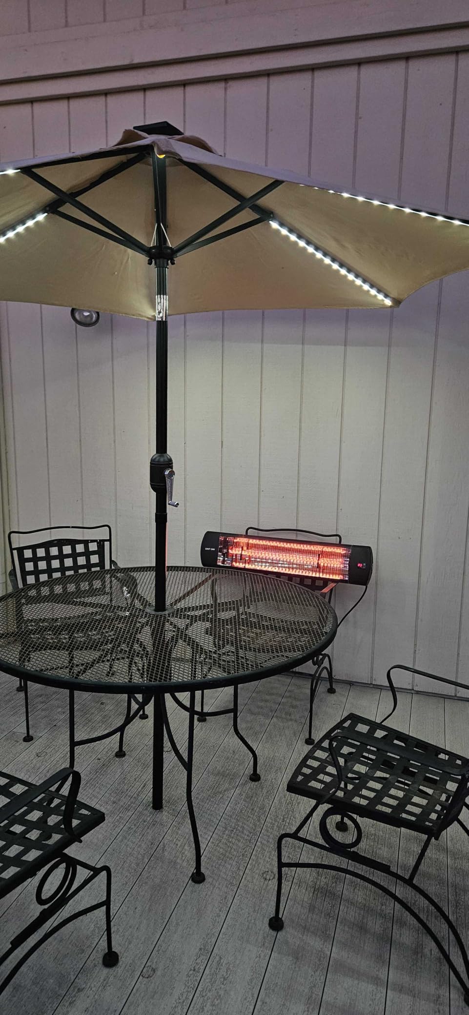 EAST OAK Electric Patio Heater | 1500W Wall Mounted Infrared Heater for Outdoor, Garage, Backyard, Restaurant | 24H Timer, IP65 Waterproof | 3 Heat Levels & Overheating Protection | Black customer photo 2