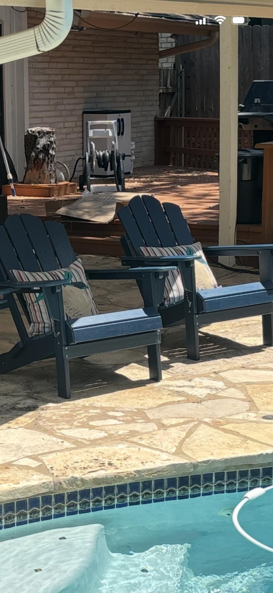 KINGYES Adjustable Folding Adirondack Chair Set of 2, 3-Position Reclining Adirondack Chairs with Cup Holder, HDPE All-Weather Oversized Adirondack for Outdoor, Patio, Backyard Deck, Fire Pit, Gray - Customer Photo 1