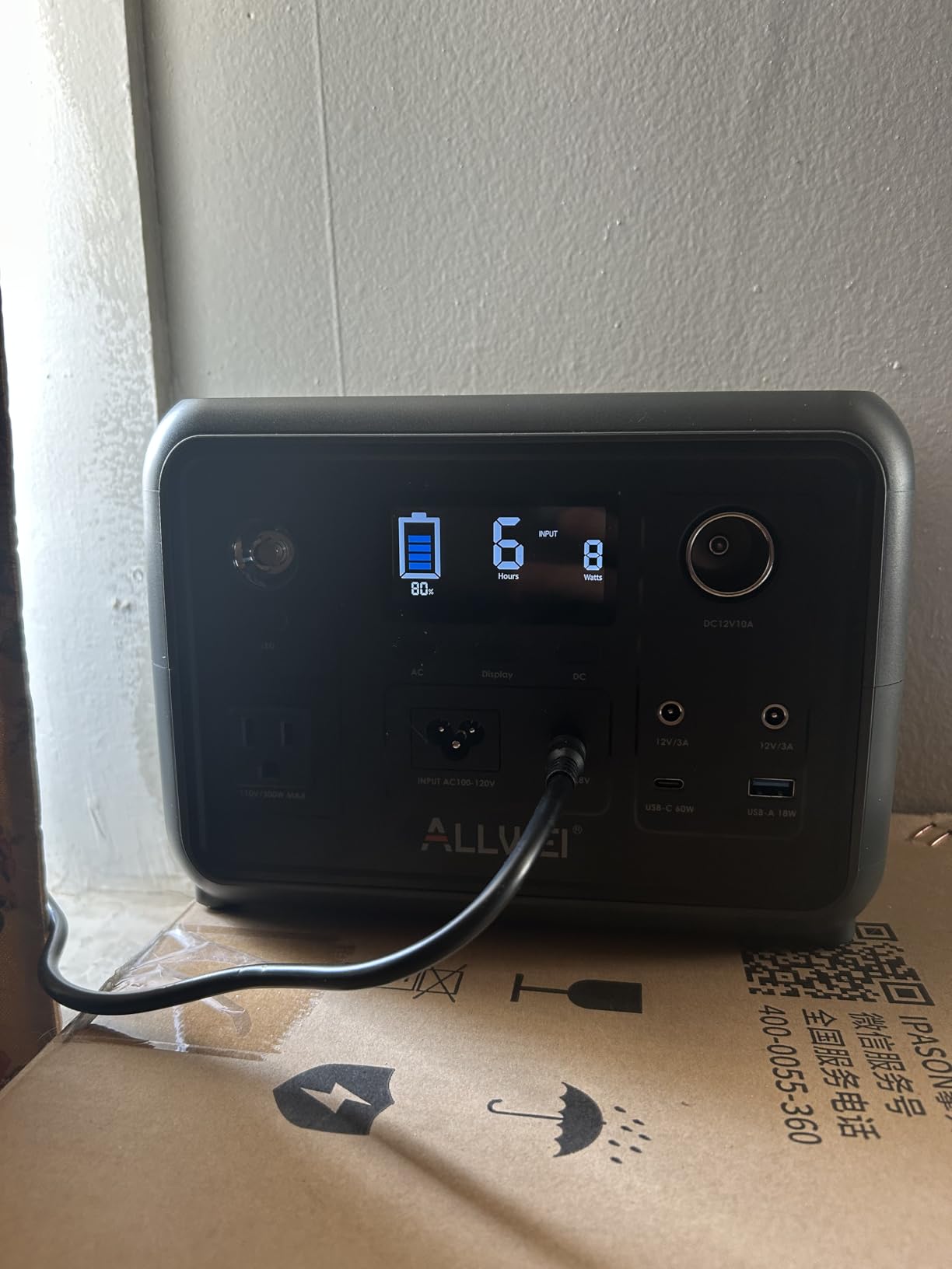 ALLWEI Portable Power Station 300W (Peak 600W) Upgraded, 256Wh LiFePO4 Battery Bank Solar-Generator with 6 Output Ports, Backup Power Supply for Camping Travel Blackout Home Use (Solar Panel Optional) Customer Review ALLWEI Portable Power Station 300W (Peak 600W) Upgraded, 256Wh LiFePO4 Battery Bank Solar-Generator with 6 Output Ports, Backup Power Supply for Camping Travel Blackout Home Use (Solar Panel Optional) - Customer Photo 1