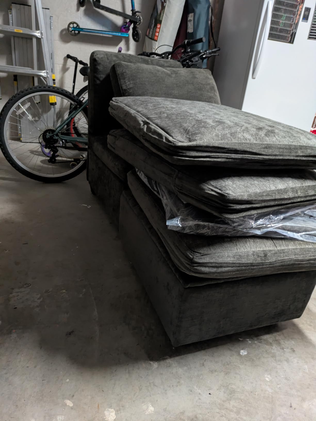 108 Inch Sectional Sleeper Sofa with Pull Out Bed, U Shaped 7 Seat Modular Sectional Sofa with Storage (Dark Grey) - Customer Photo 1