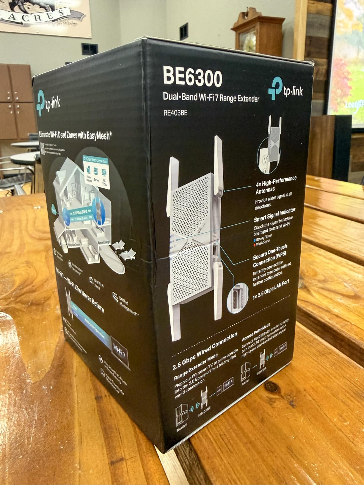 TP-Link BE6300 Wi-Fi 7 Range Extender RE403BE w/ 2.5G Port | 6.3 Gbps Dual-Band Wireless Repeater | Internet Signal Booster for Home | Up to 2800 sq.ft, 64 Devices | MLO, EasyMesh | No 6 GHz Band Customer Review TP-Link BE6300 Wi-Fi 7 Range Extender RE403BE w/ 2.5G Port | 6.3 Gbps Dual-Band Wireless Repeater | Internet Signal Booster for Home | Up to 2800 sq.ft, 64 Devices | MLO, EasyMesh | No 6 GHz Band - Customer Photo 3