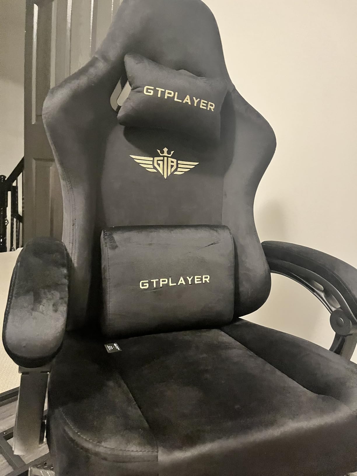 GTPLAYER Gaming Chair Fabric with Pocket Spring Cushion, Big and Tall Gamings Chairs 350LBS High Back Computer Chair with Footrest for Adults Lumbar Support Swivel Game Chair for Office Light Black customer photo 1
