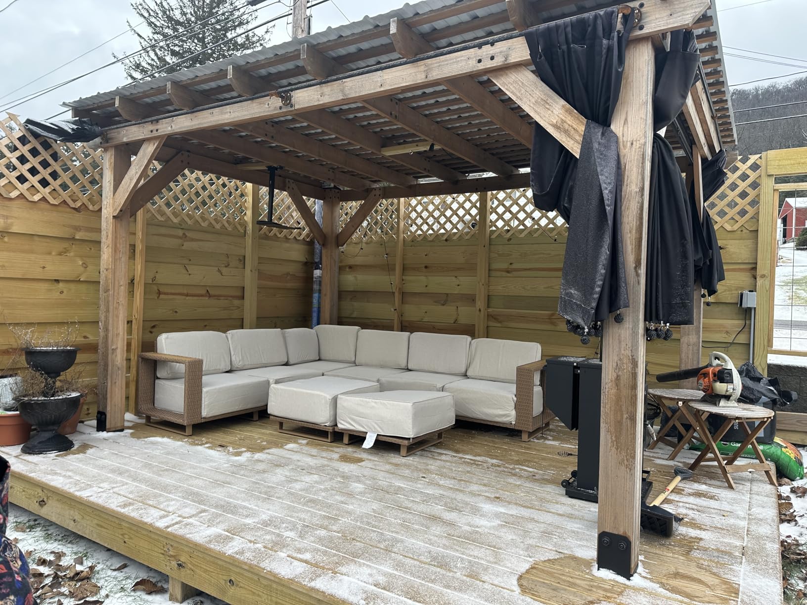 L Shaped Patio Furniture,Outdoor Rattan Wicker Sectional Sofa with 10''Ultra-Thick Cushions,All Weather Patio Conversation Set for Lawn Garden Backyard,Beige Customer Review L Shaped Patio Furniture,Outdoor Rattan Wicker Sectional Sofa with 10''Ultra-Thick Cushions,All Weather Patio Conversation Set for Lawn Garden Backyard,Beige - Customer Photo 1