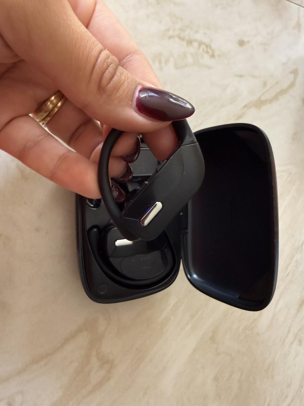 occiam Sport Wireless Earbuds Bluetooth Headphones 80hrs Playtime Deep Bass Ear Buds with Earhook Noise Cancelling Mic Waterproof Earphones for Workout Running Black - Customer Photo 2