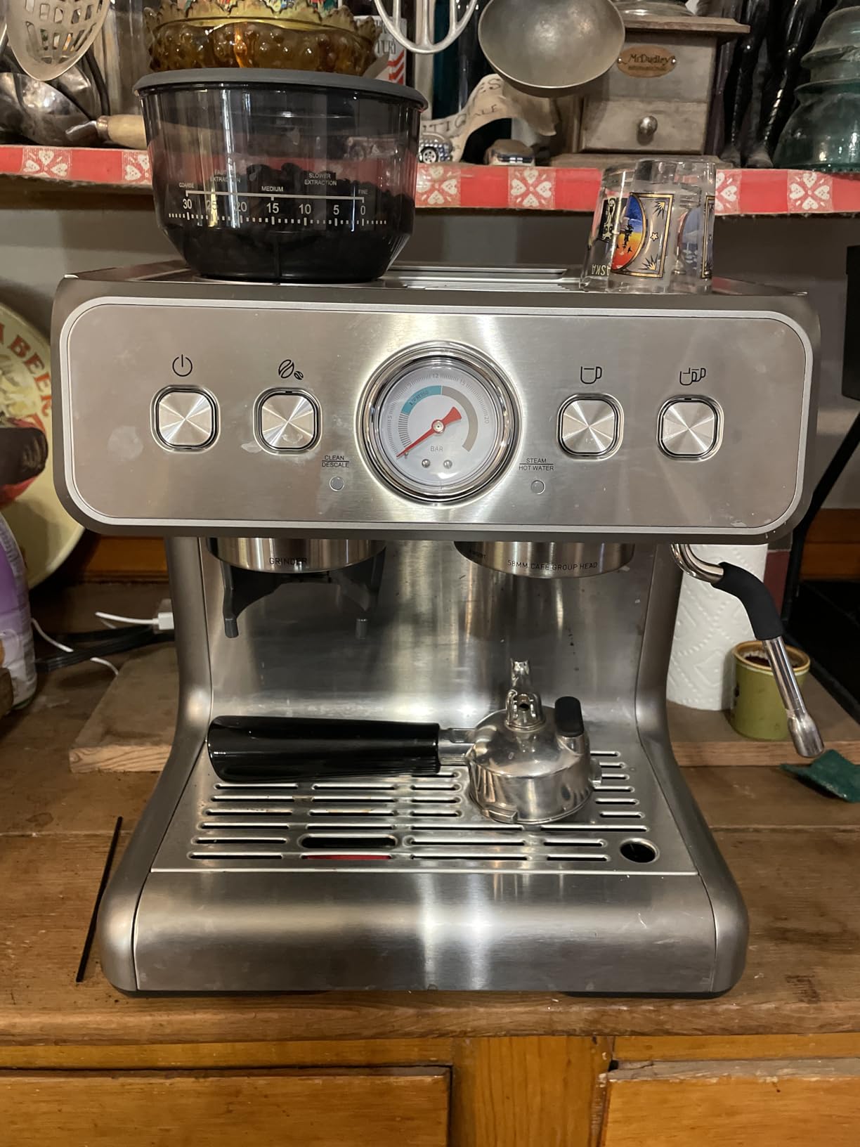 EUHOMY Espresso Machine with Grinder, 20 Bar Professional Espresso Coffee Maker for Home, with Milk Frother for Latte, Cappuccino & Barista-Style - Customer Photo 1