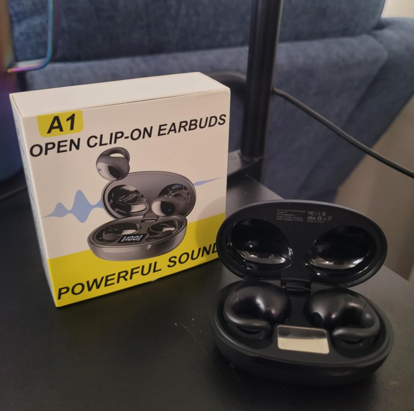 Open Ear Earbuds,Clip on Earbuds,Sport Bluetooth Headphones,with Dual Digital Display，IPX7 Waterproof Design ，44H Playtime，for Workouts and Running - Customer Photo 1