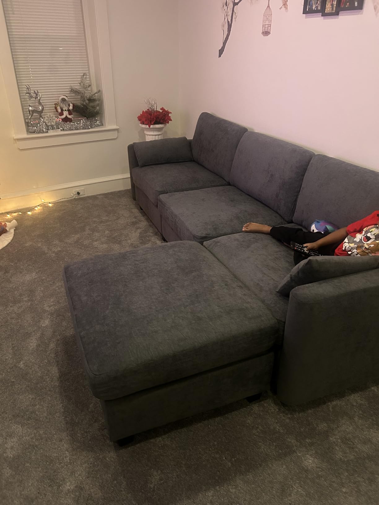 109'' Modular Sectional Sofa, L Shaped Couch with Storage Ottoman, Comfy Cloud Sofa with Deep Seat (Beige, Low Legs 1.97