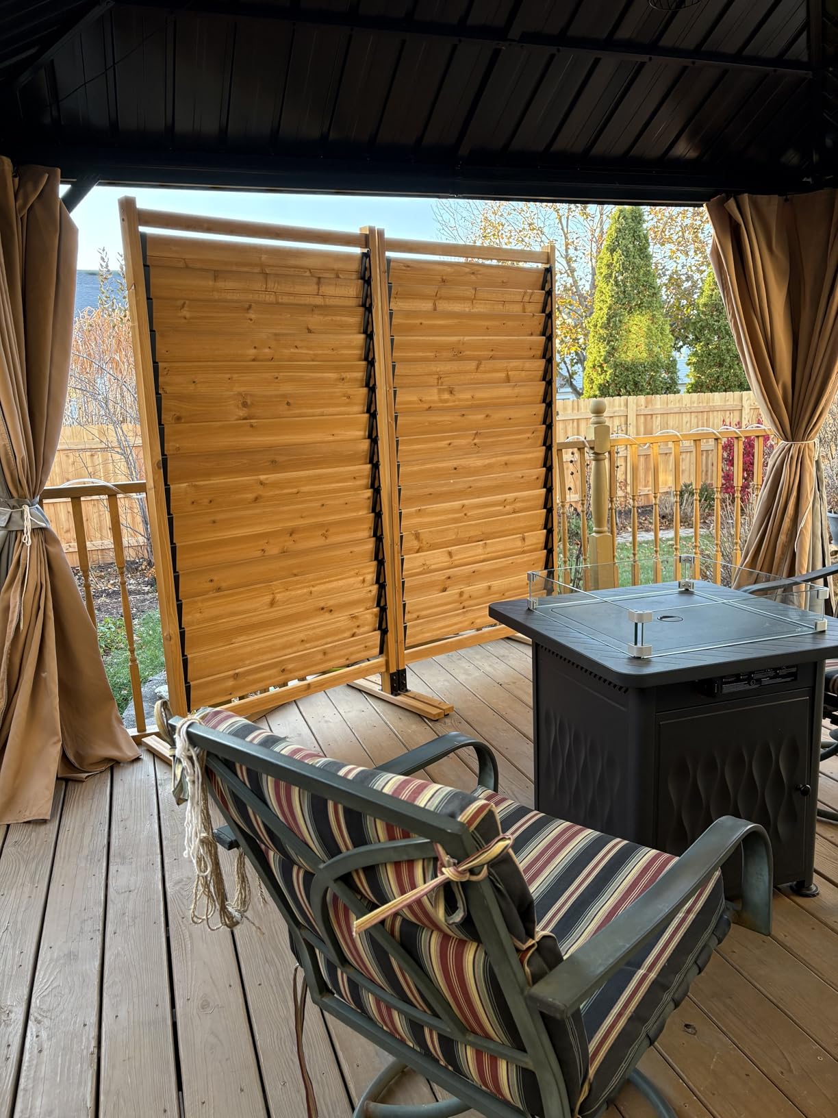 6.1ft H x 3.1ft W (1 Panel) Freestanding or Surface Mounted Enclo Sierra Privacy Screen, Wood Fence Screen, Outdoor or Indoor Decorative Privacy Panel, Great for Balcony, Patio, Deck - Customer Photo 1