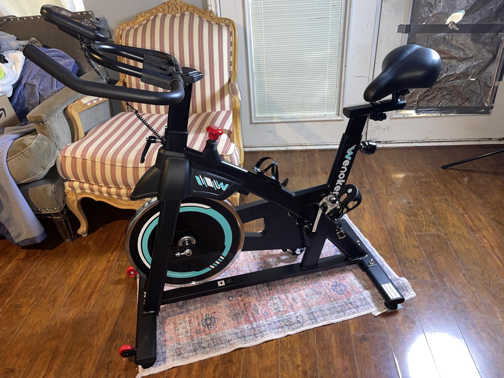 Exercise Bike, Wenoker Magnetic Resistance Stationary Bike for Home App Sync Indoor Bike with 350lbs Weight Capacity, Tablet Holder and Fitness Courses for Weight Loss Customer Review Exercise Bike, Wenoker Magnetic Resistance Stationary Bike for Home App Sync Indoor Bike with 350lbs Weight Capacity, Tablet Holder and Fitness Courses for Weight Loss - Customer Photo 1