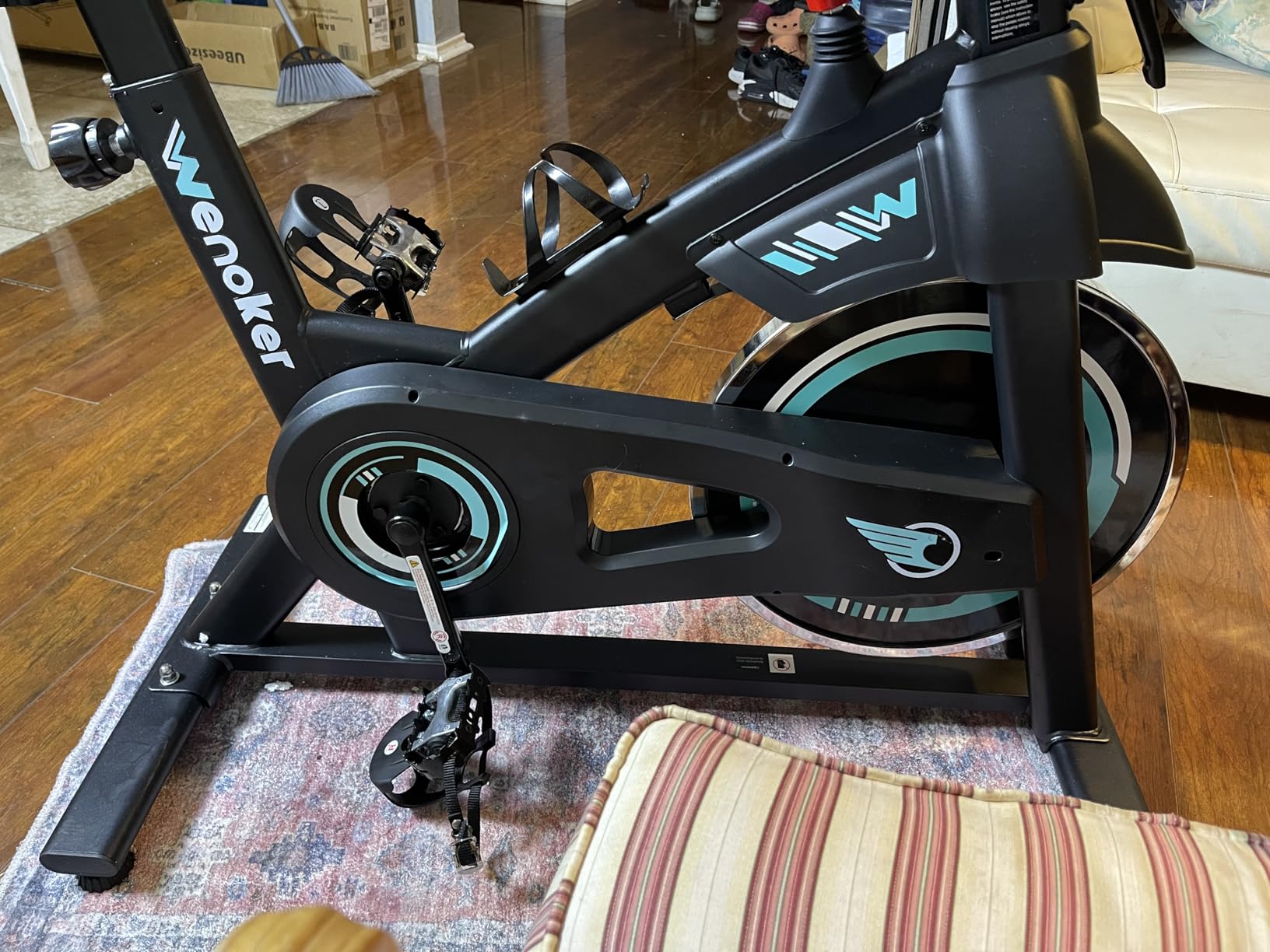 Exercise Bike, Wenoker Magnetic Resistance Stationary Bike for Home App Sync Indoor Bike with 350lbs Weight Capacity, Tablet Holder and Fitness Courses for Weight Loss Customer Review Exercise Bike, Wenoker Magnetic Resistance Stationary Bike for Home App Sync Indoor Bike with 350lbs Weight Capacity, Tablet Holder and Fitness Courses for Weight Loss - Customer Photo 2