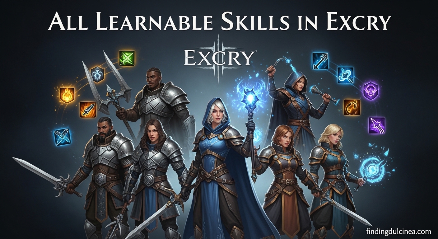 All Learnable Skills in Excry