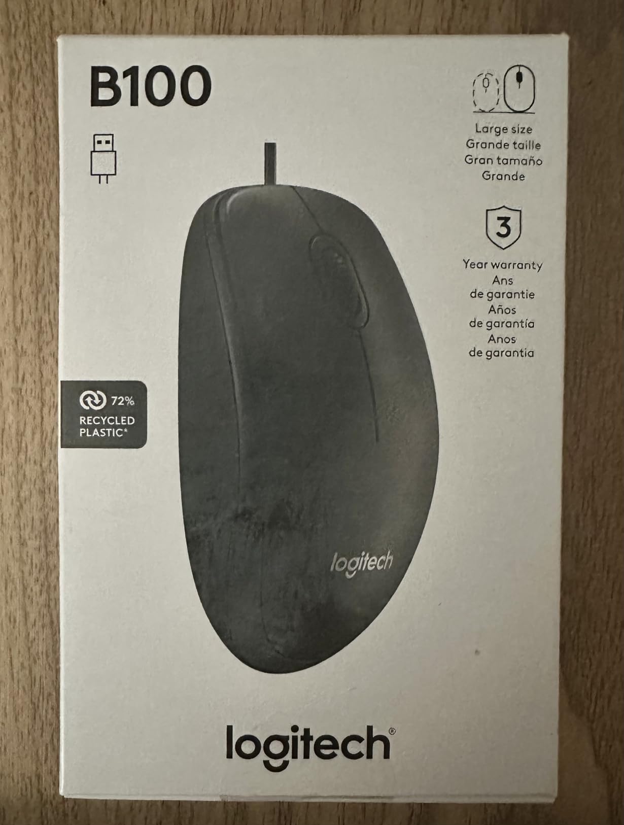 Logitech B100 Wired Mouse for Computer and Laptop, USB Corded Mouse, Right or Left Hand Use - Black customer photo 2